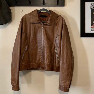 Vintage Italian Leather Hip Length Jacket